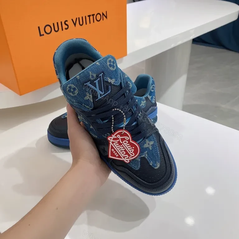 View 7 of Denim LV High-Top Sneakers: Luxury Texture, Everyday Comfort