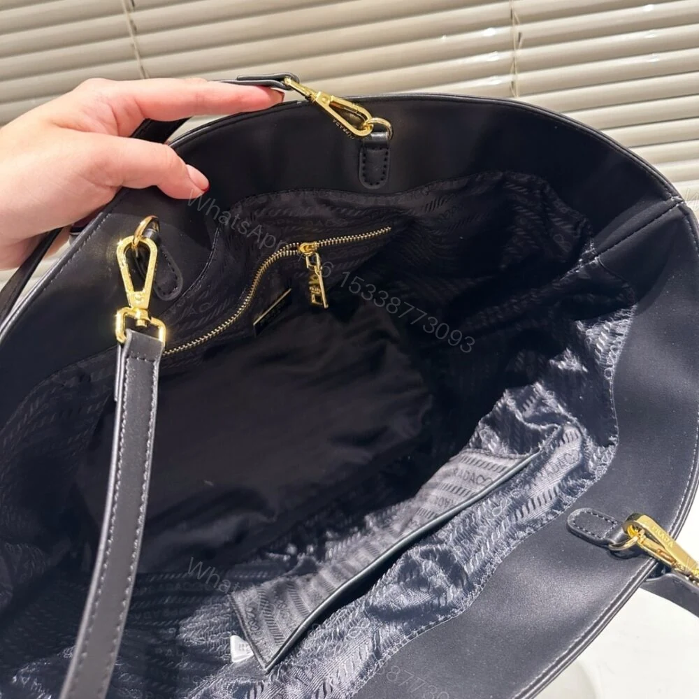 View 6 of Prada Crochet And Leather Tote Bag Tan And Black 33Cm 1BG499 2M2Q F0I55 V GOO