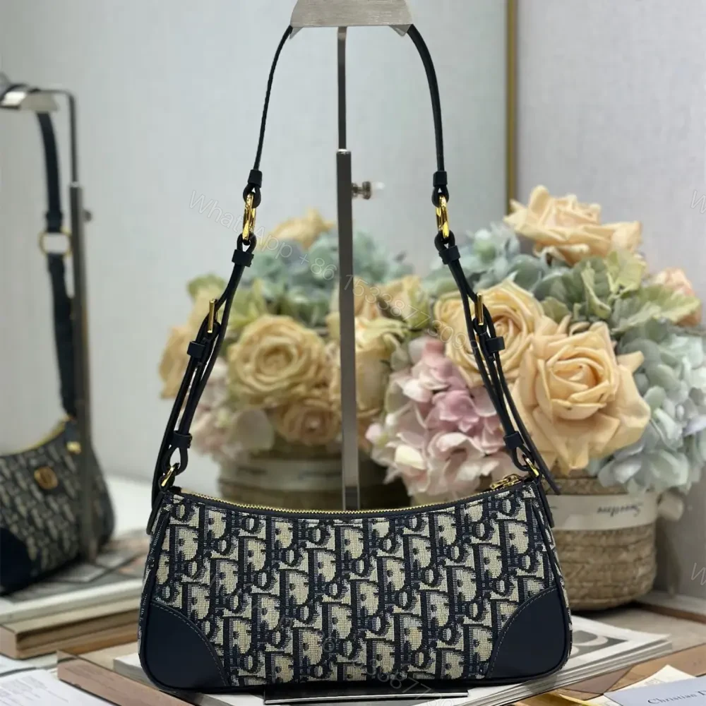 View 2 of 高仿Dior*Montaigne系列S239M928藍色印花單肩包Mini免檢版