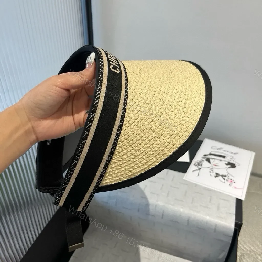 View 3 of Straw Visor with Dior Band: Luxe Resort-Ready Shade