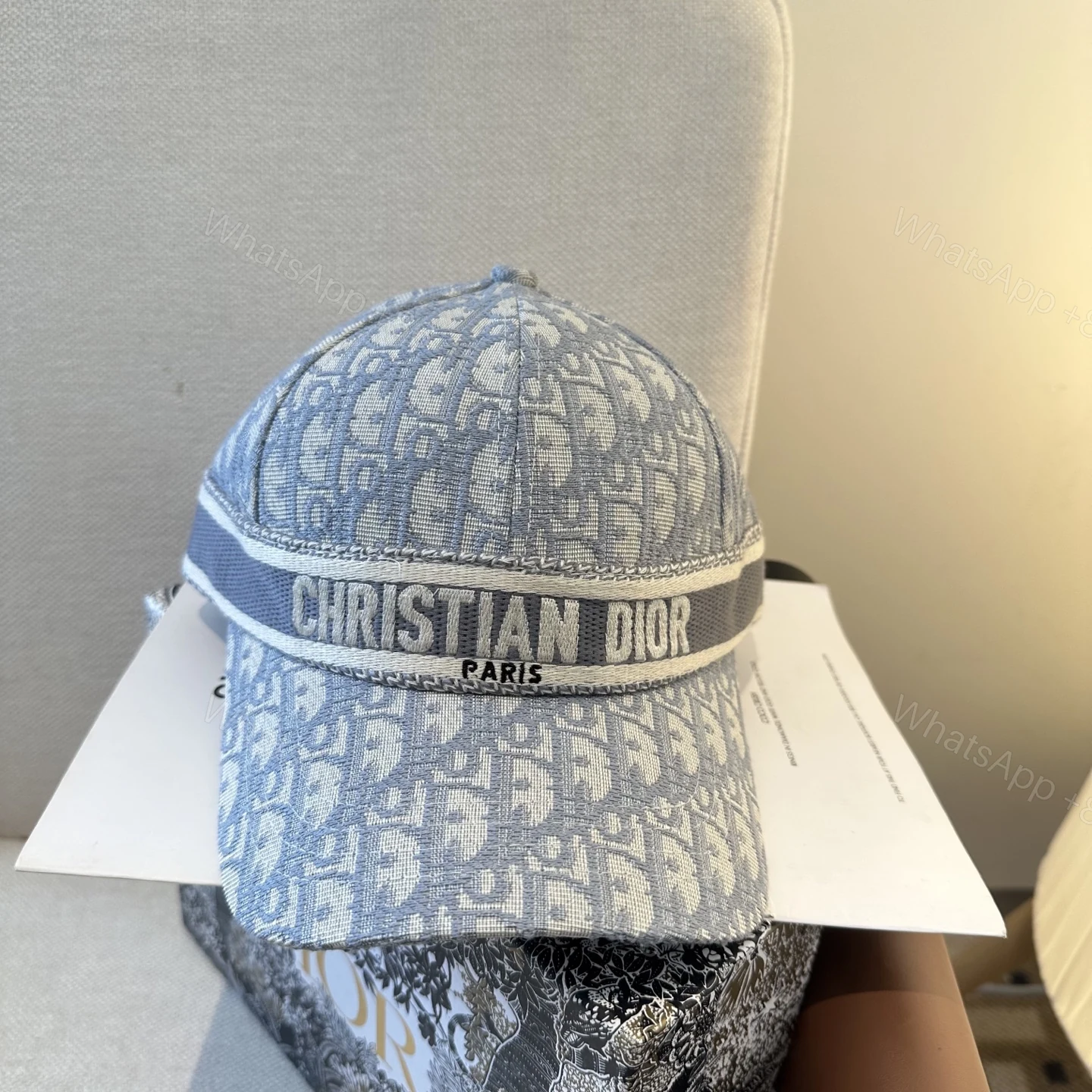 Dior高仿淺藍Oblique老花棒球帽 精品刺繡鴨舌帽 — view 1