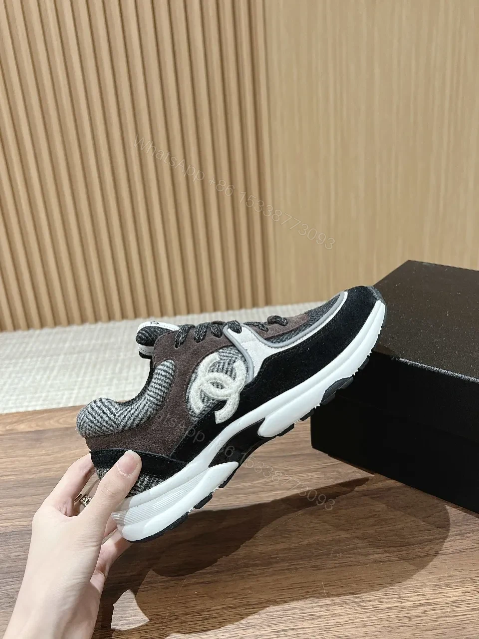 View 3 of Charcoal Textile Knit Sneaker: Luxe Casual Comfort