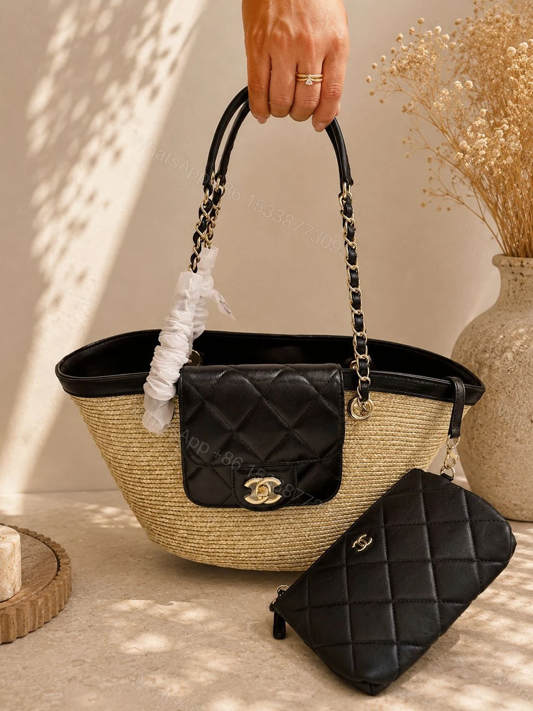 Chanel Straw Tote Bag Replica — view 1