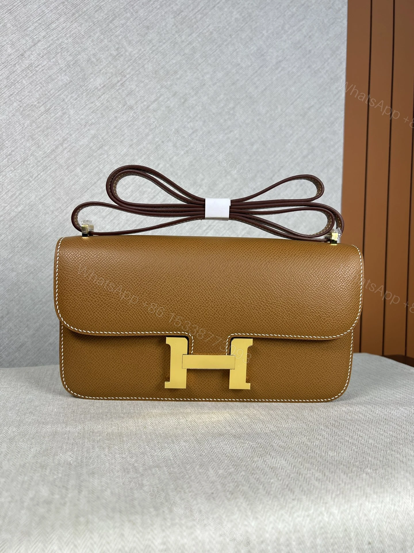 Hermes Constance 高仿棕色Epsom皮H扣包肩背斜背包 — view 1