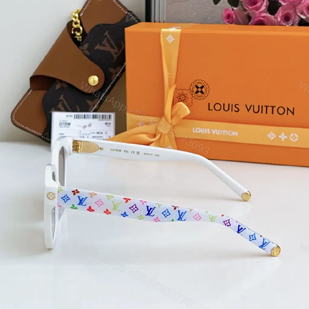View 8 of White Acetate Sunglasses, Round-Square, Gradient Lenses, Gold Details
