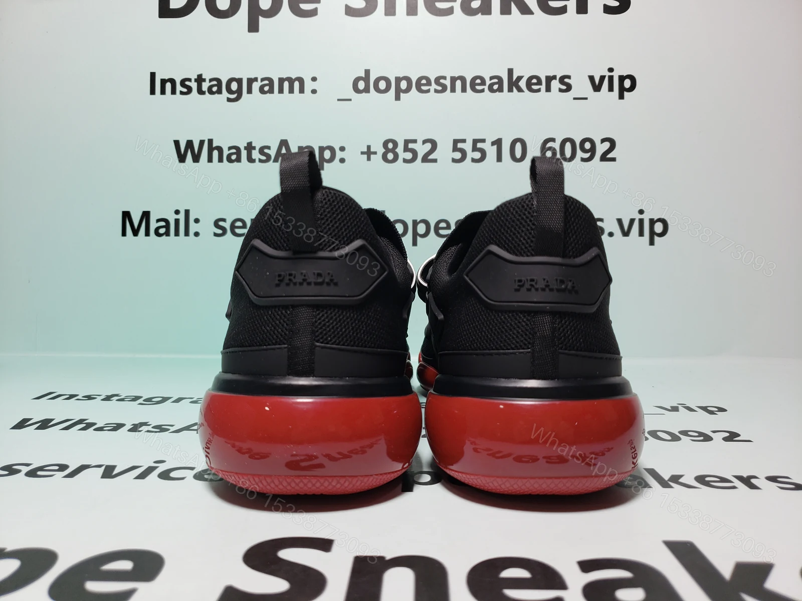 View 7 of Prada Cloudbust Velcro sneakers Black and Red