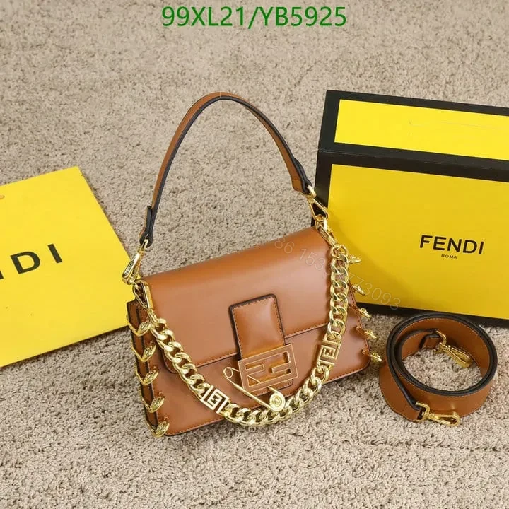 View 2 of Fendi Baguette Brooch White Leather Bag YB5925