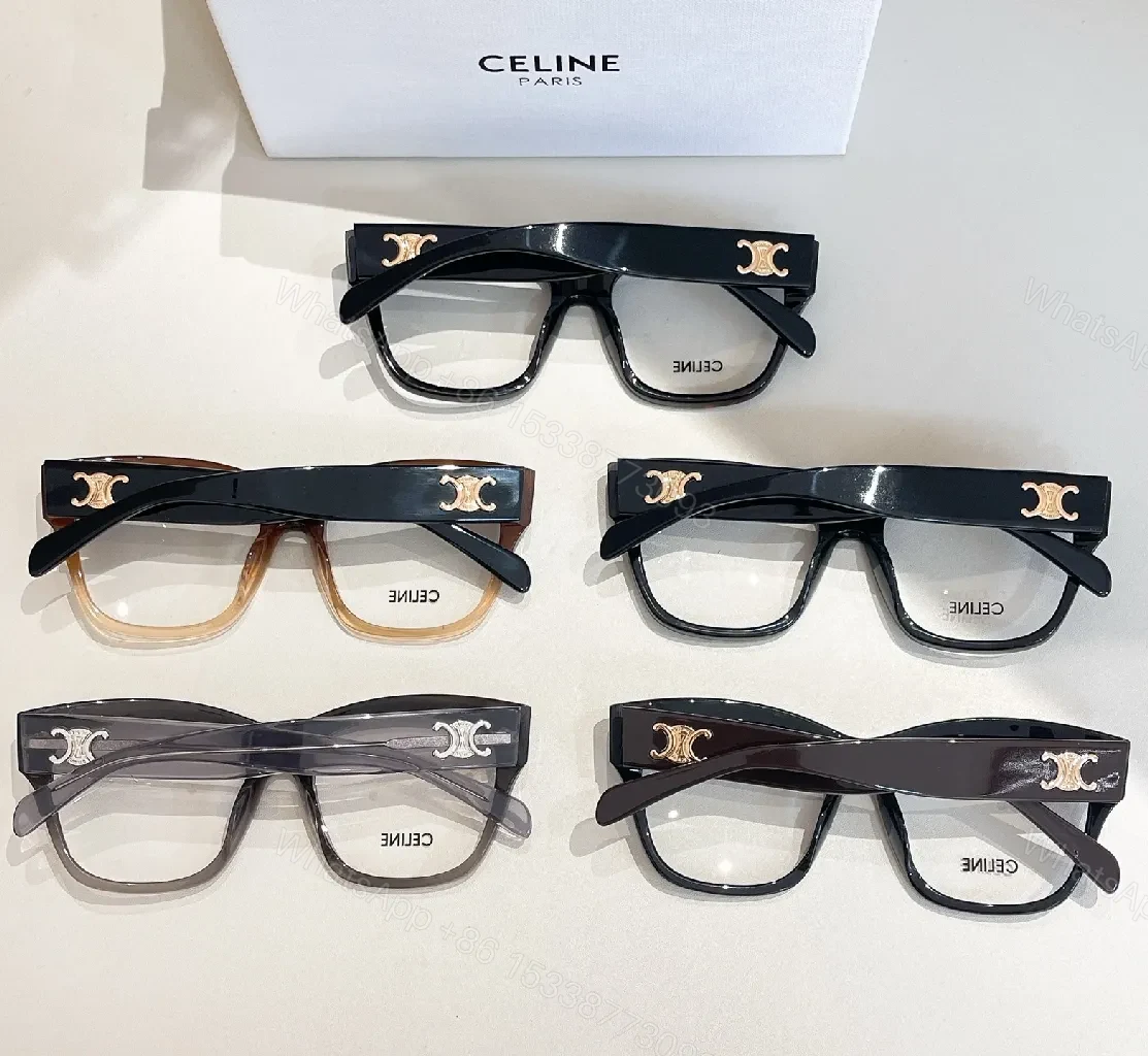 View 9 of Chic Black Acetate Cat-Eye glasses with Gold Logo Case