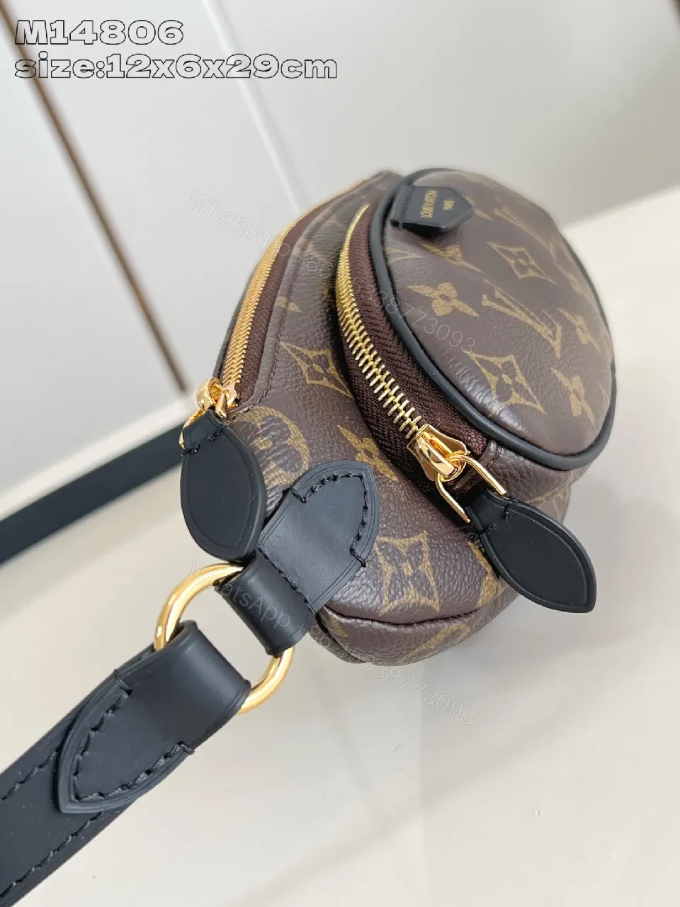 View 3 of Compact Monogram Crossbody: Slim Luxury, Hands-Free Convenience