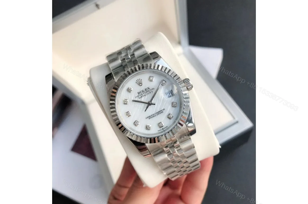 View 2 of Replica Rolex Datejust SS/SS Jub White/Dial 36/28 mm