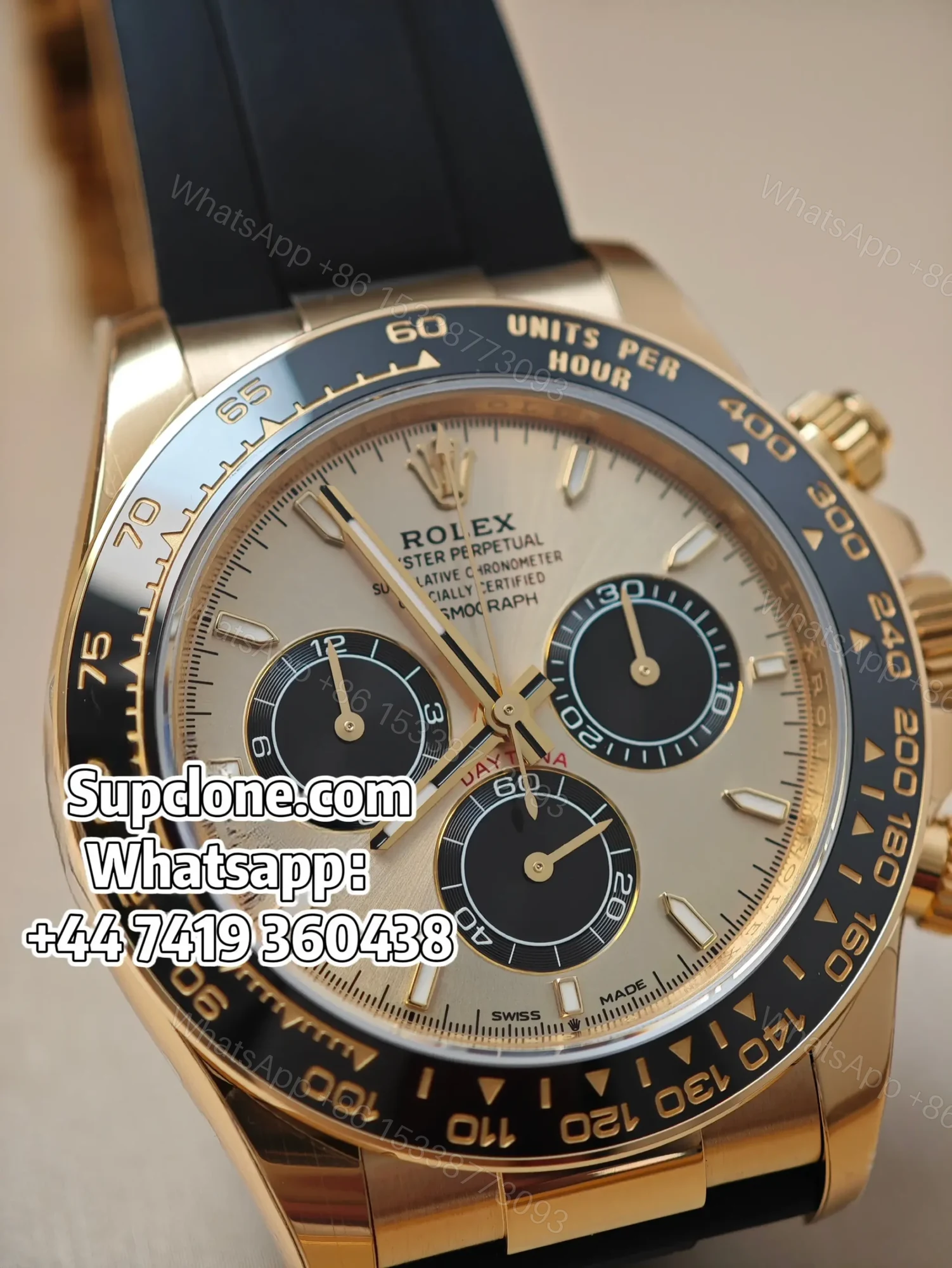 View 6 of Rolex Daytona Super Clone M126518LN-0012 Gold dial 4131 Movement