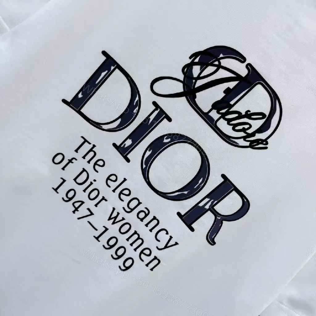 View 3 of Minimalist White Tee with Dior Script—Effortless Everyday Luxe