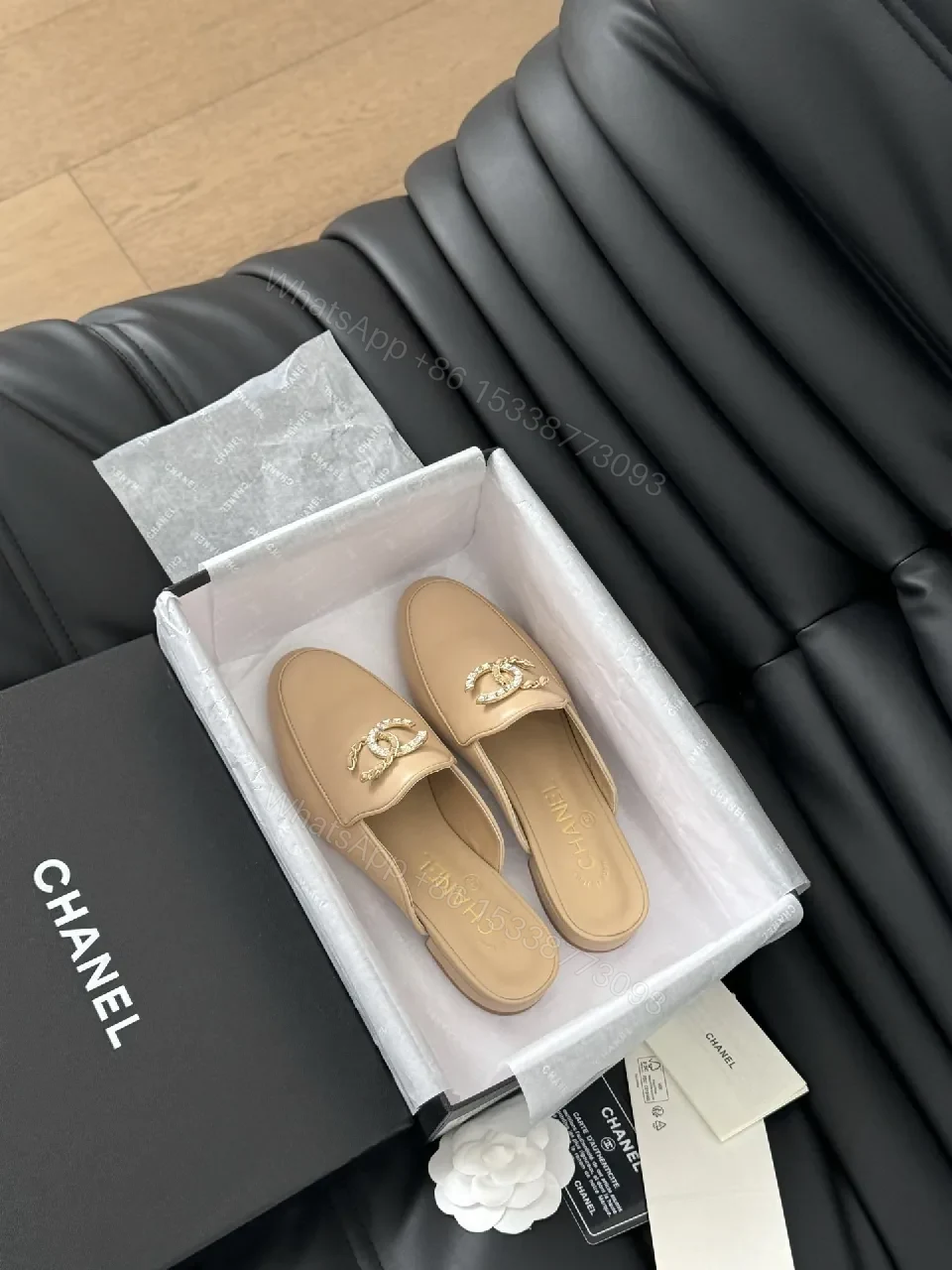 View 3 of Chic Leather Mules: Sculpted Comfort + Signature Hardware