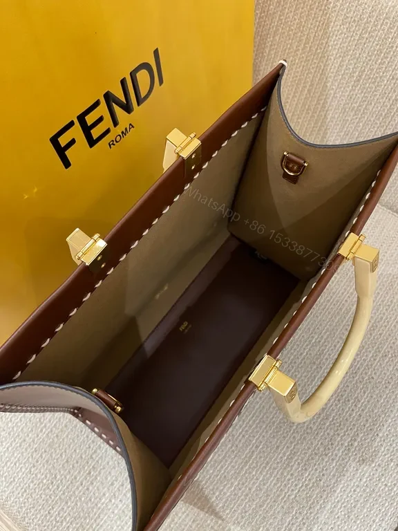 View 3 of Bold Leather Satchel: Structured, Fendi-Detail, Versatile Bag