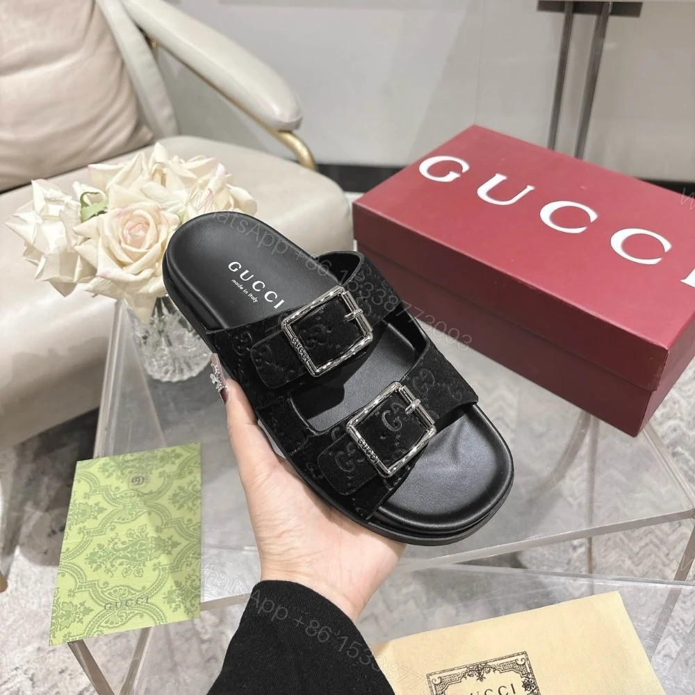 View 6 of GUCCI WOMEN’S SLIDE SANDAL BLACK ‎816380 AADUO 1000