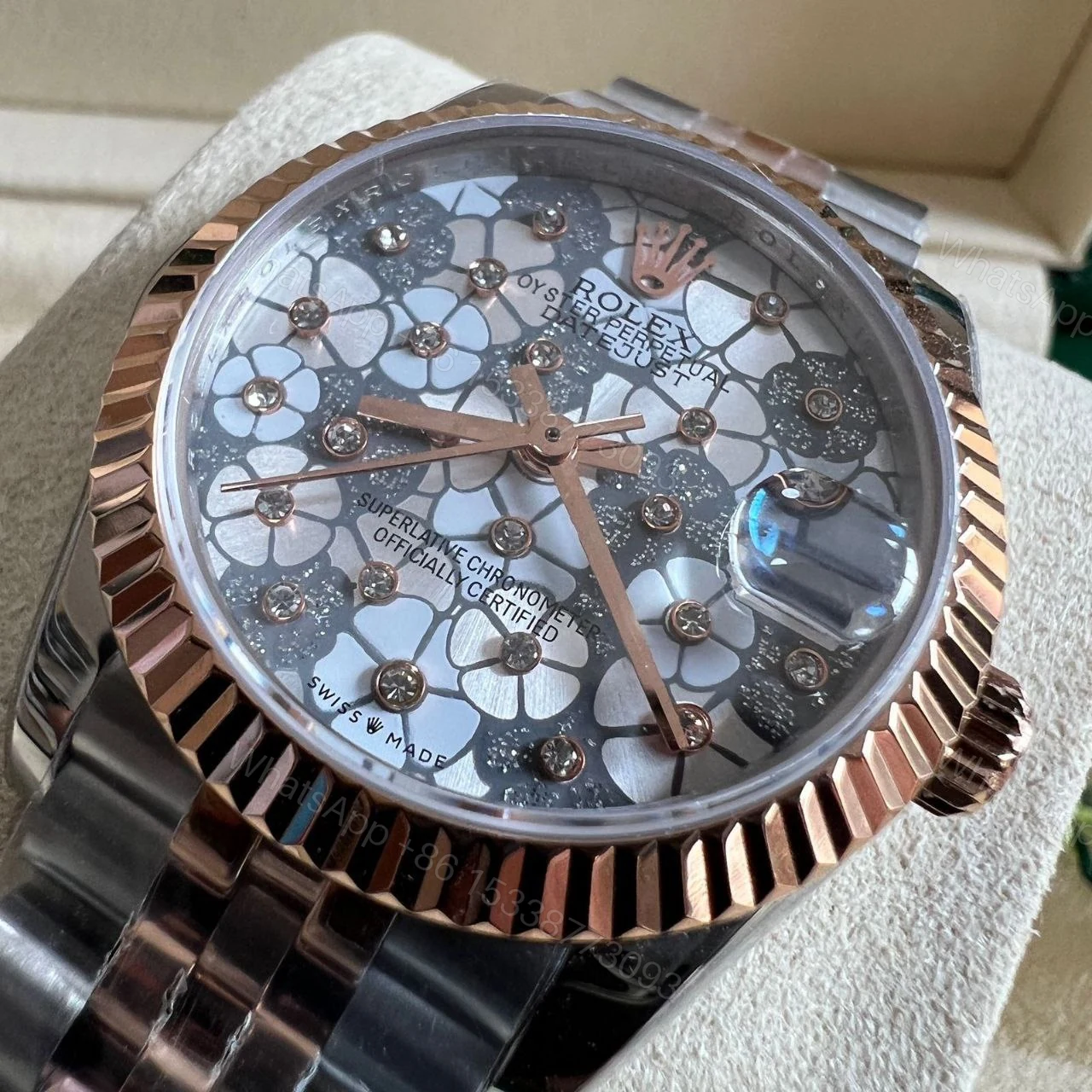 View 2 of Design Rolex Datejust 31 floral motif