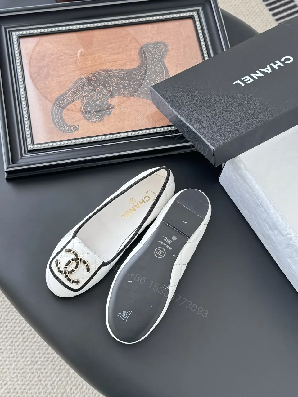 View 2 of White Quilted Loafers with Logo - Cushioned Leather, Slip-On