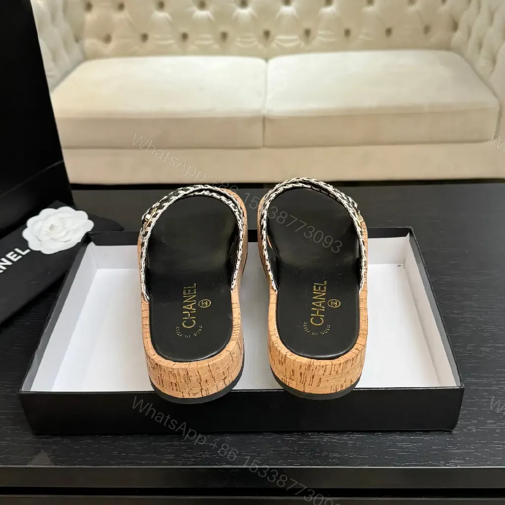 View 8 of Chic Cork-Sole Sandals with Signature Hardware