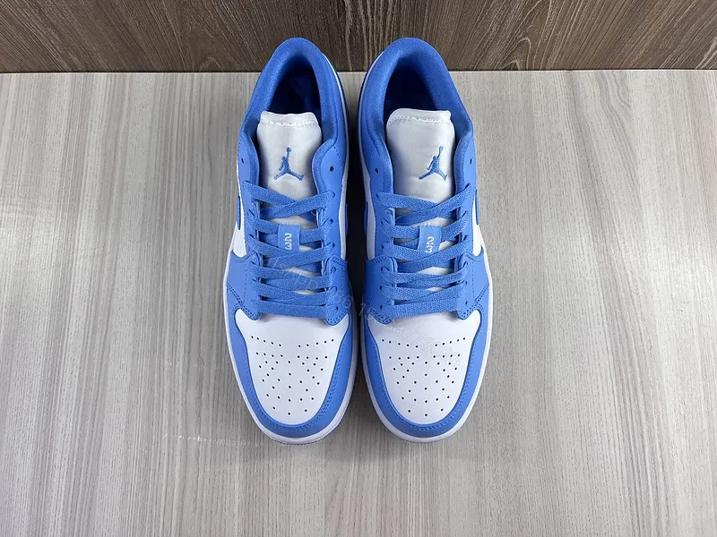 View 8 of Bold Two-Tone Leather Sneaker: Blue & White Luxury Shoes
