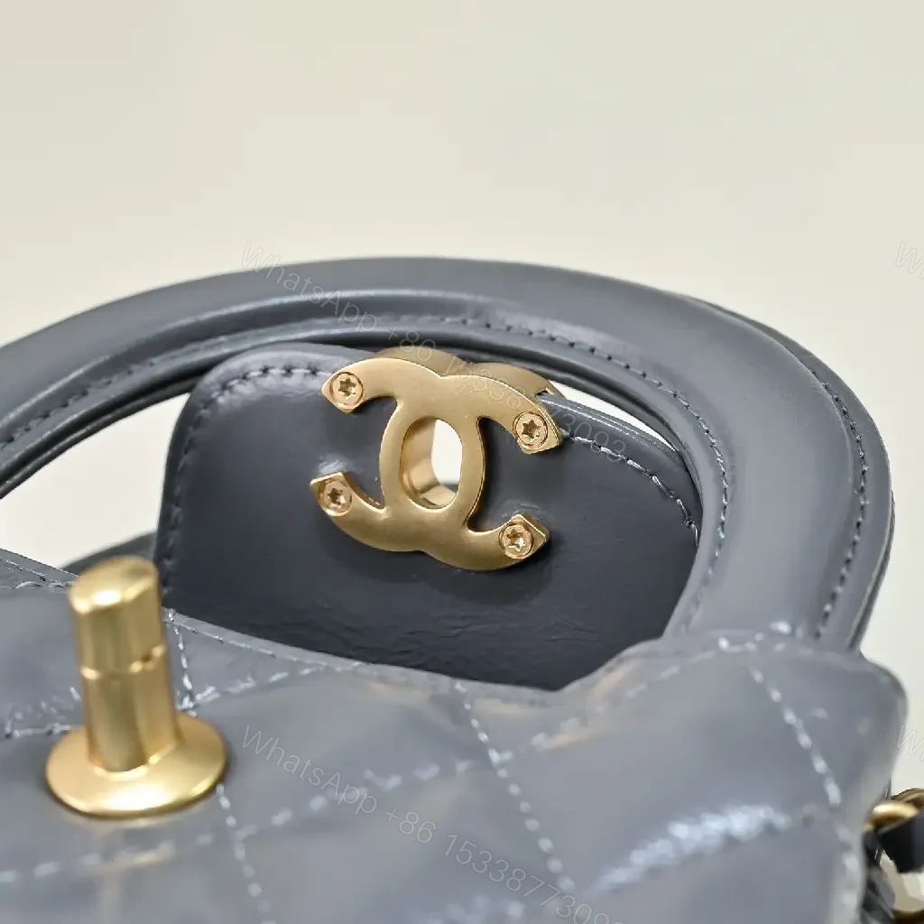 View 4 of Quilted Leather Mini Bag with Gold Turn-Lock, Compact Style