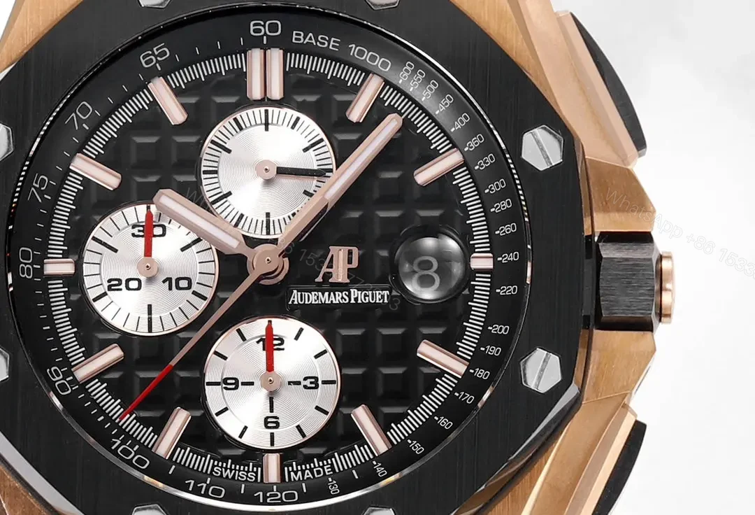View 3 of JF Factory Audemars Piguet Royal Oak Offshore Rose Gold Black Ceramic Chronograph Watch