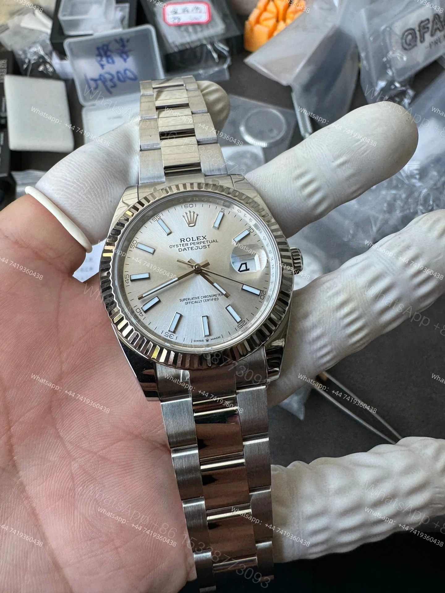 View 3 of Rolex Datejust M126334-0003 1:1 Replica Silver Dial Oyster 41MM 3235 Movement Super Clone Watch