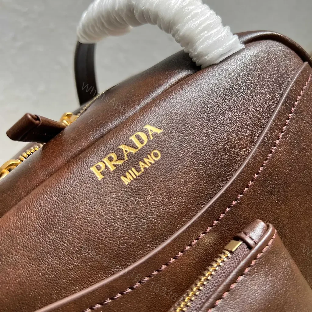 View 7 of Dark Brown Leather Dome Bag with Wallet—Prada Milano Style