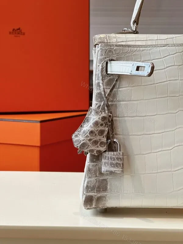 View 6 of HN 25 Himalaya Albino Genuine Crocodile Leather Palladium Hardware