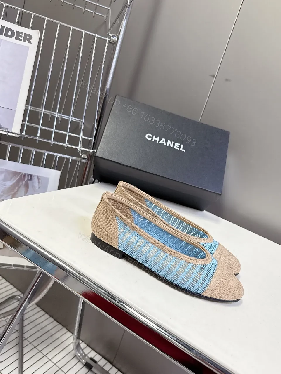 View 7 of Blue Knit Espadrille Loafers: Signature Detail
