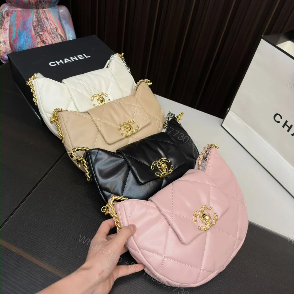 View 3 of Chanel 19 Hobo Bag Mixed Metal Hardware White 28Cm