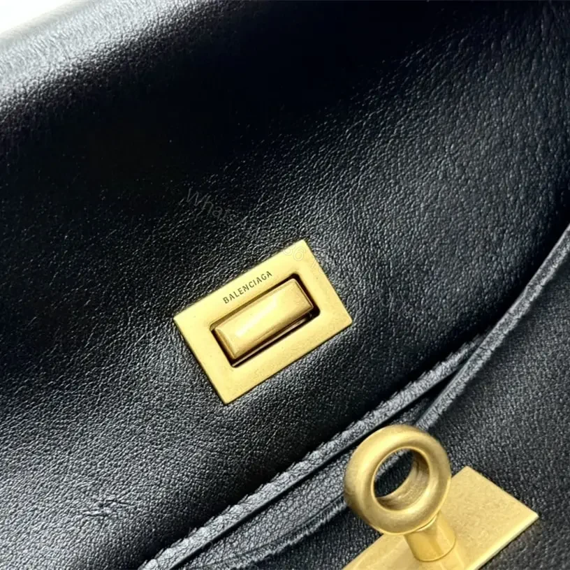 View 12 of 高仿Balenciaga*Rodeo系列V51000小牛皮手袋黑金大號免檢版