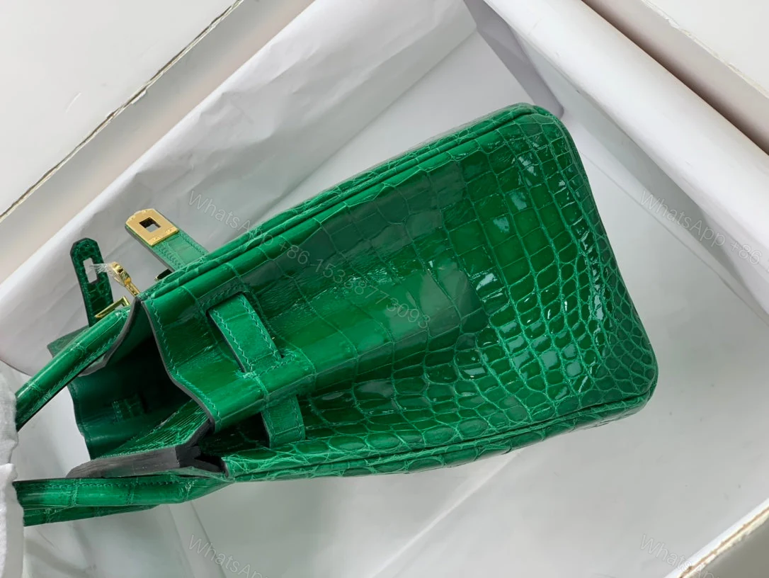 View 5 of H BIRKIN 30 CROCODILE GOLD-TONED HARDWARE DARK GREEN