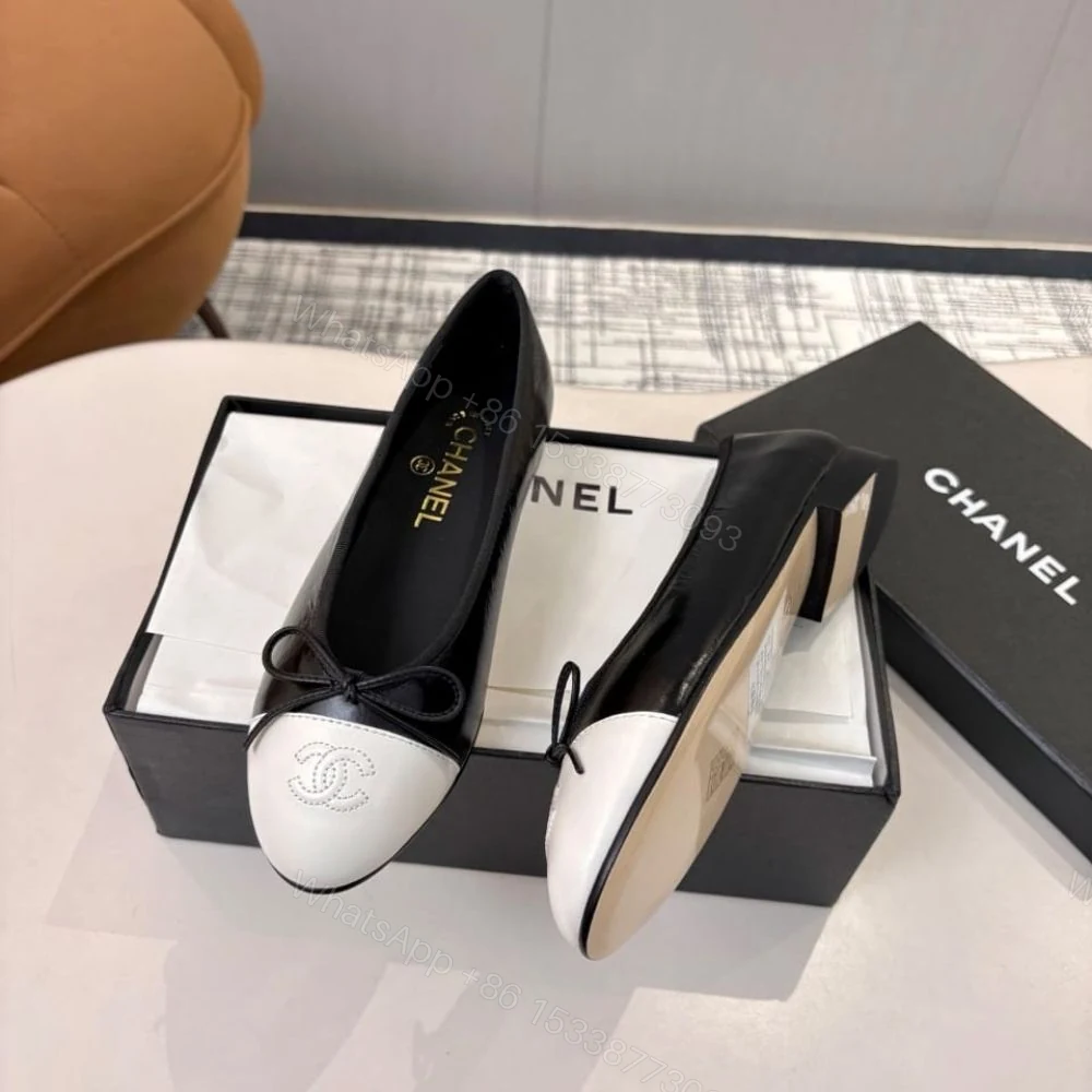 View 5 of Chanel Ballet Flats Black And White