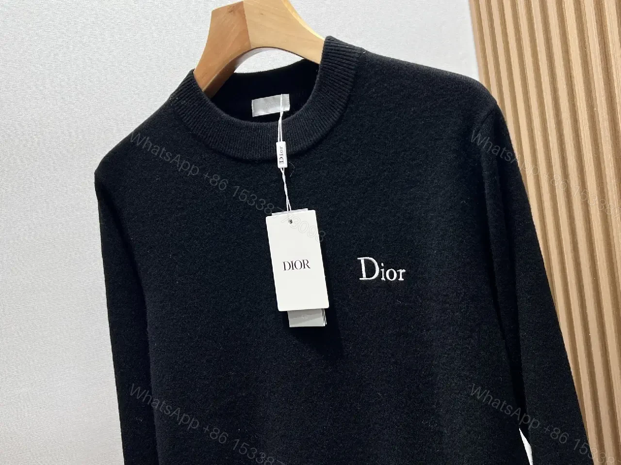View 7 of Black Wool-Blend Knit, Subtle Logo, Premium Everydaywear