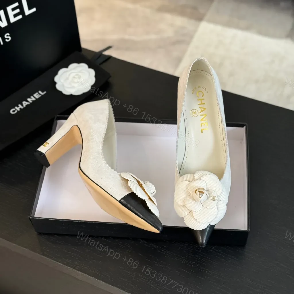 View 7 of Chanel-Influenced Floral Pump: Ultra-Feminine Elegance in Ivory