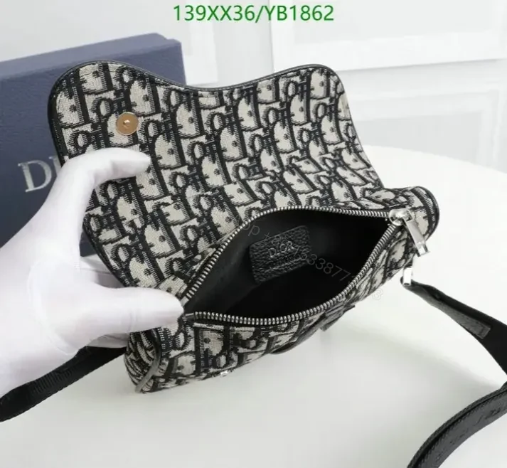 View 5 of Dior Saddle Belt Bag Replica in Oblique Jacquard YB18622 – Mirror 1:1
