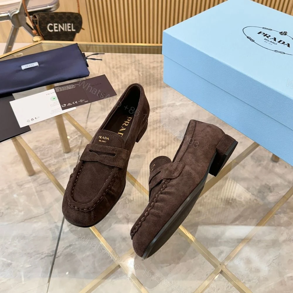 View 7 of Prada Suede Loafers Dark Brown 1D175O 008 F0003 F 020