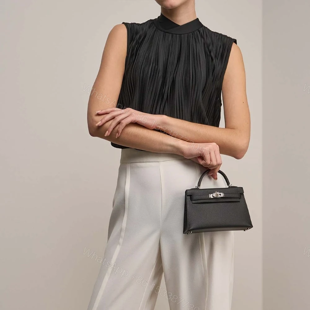 View 8 of Hermes Kelly Mini Epsom Handbag Black 22Cm