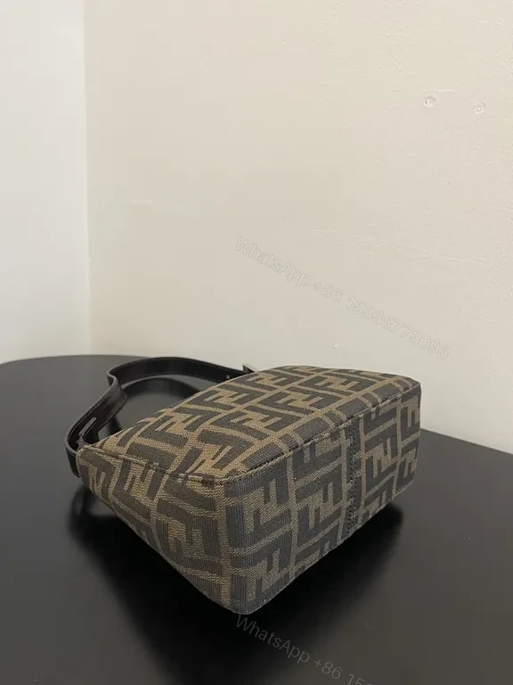 View 4 of Compact Fendi-Inspired Monogram Shoulder Bag: Structured Chic