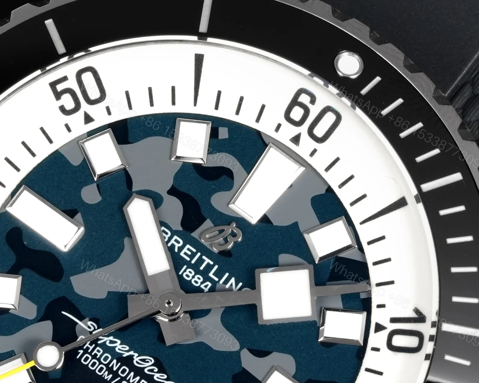 View 3 of Breitling Superocean Blue Camouflage Replica 46MM Premium Black Rubber Strap Diver Edition RG-BREITLING-SUPEROCEAN-BLUE-CAMO-46