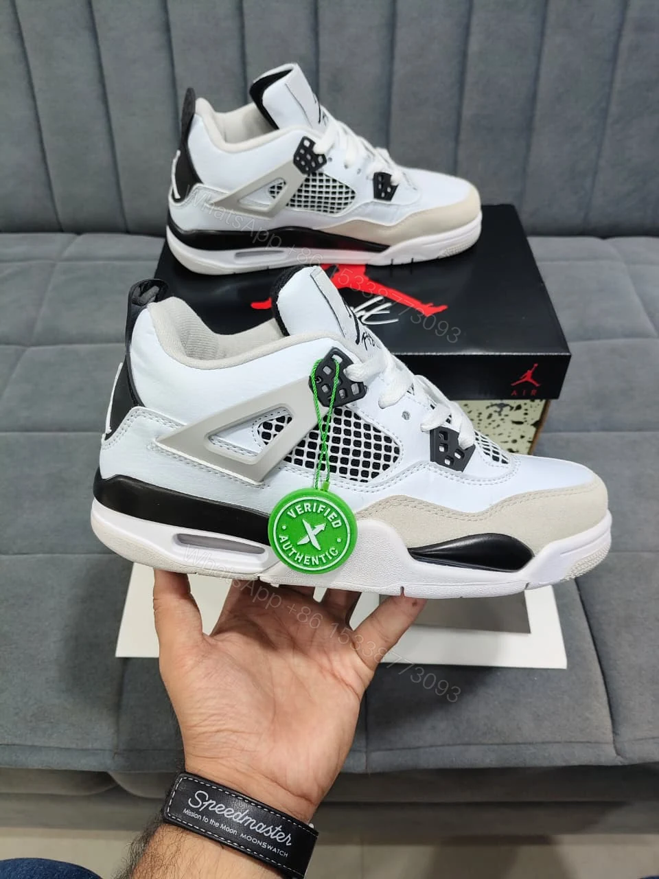 View 3 of FIRST COPY JORDAN RETRO 4 MILITARY BLACK FOR GIRLS