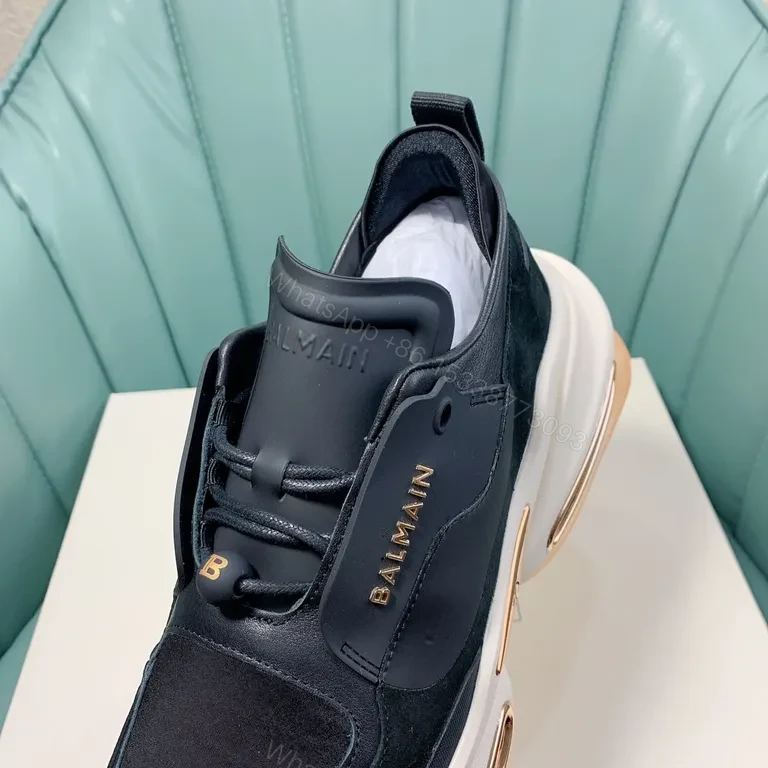 View 5 of Balmain Black Leather Runner: Luxury, All-Day Comfort Sneaker