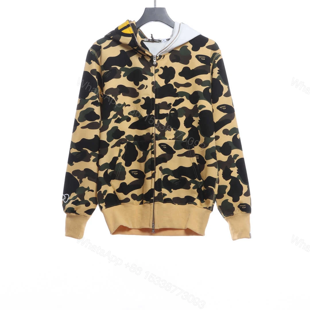 View 7 of BAPE co-branded hell kitty camouflage zipper hoodie yellow