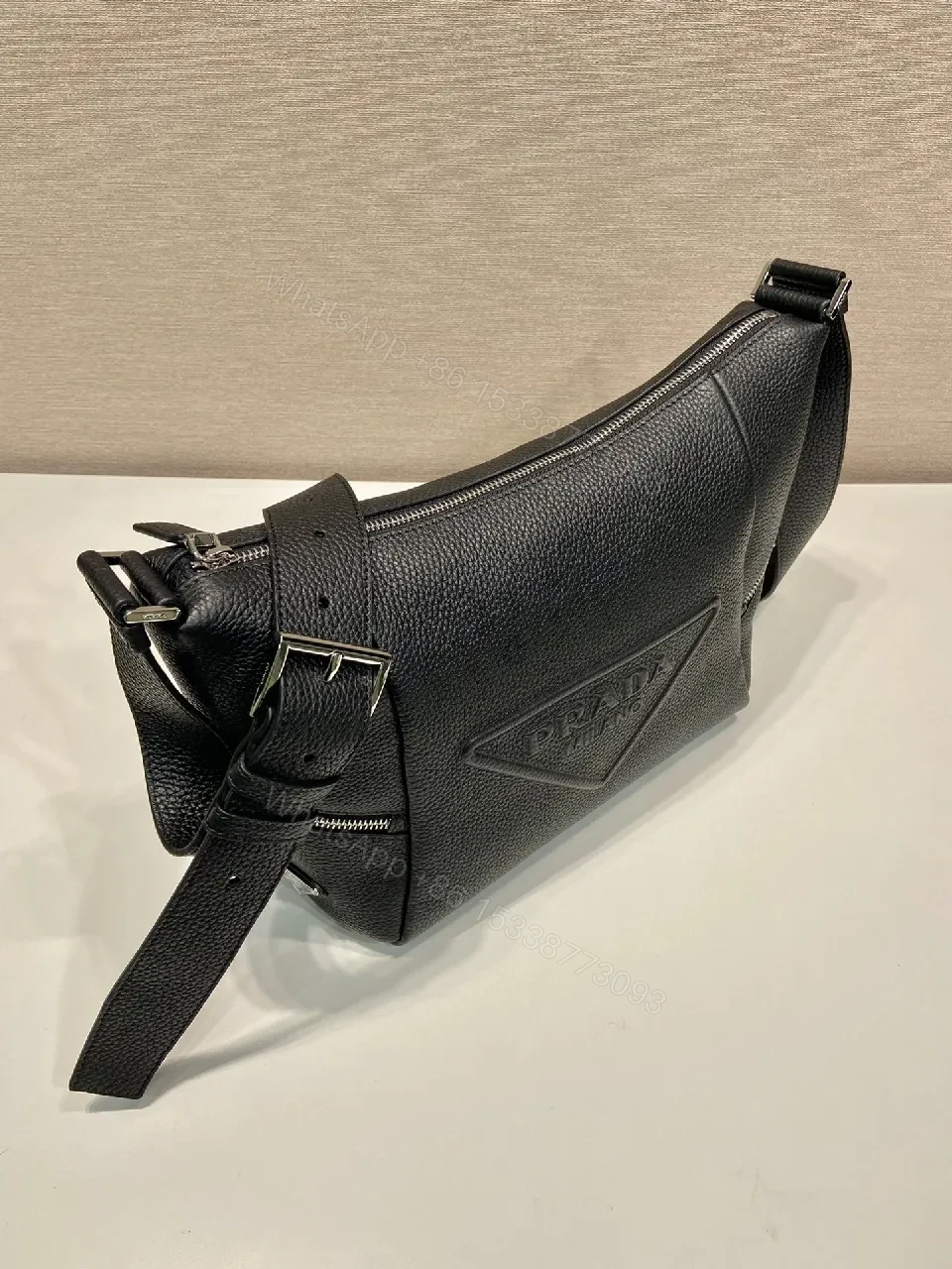 View 2 of Pebbled Leather Crossbody: Compact, Urban-Edge Essential Bag