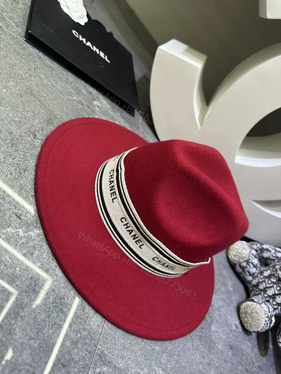 View 8 of Chanel-Inspired Felt Fedora: Structured Luxury Hat