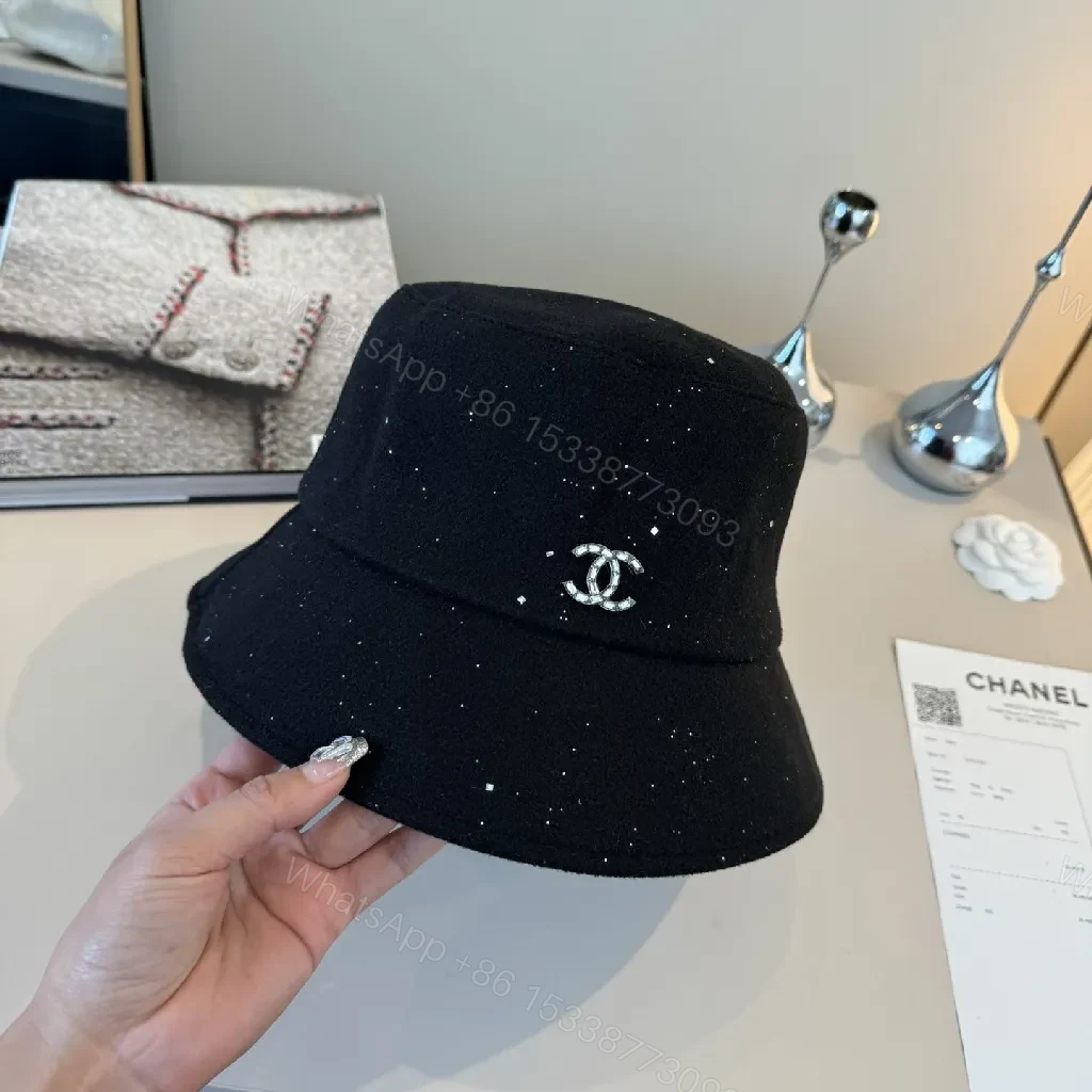 Black Speckle Bucket Hat with Crystal Logo - Luxury Style — view 1