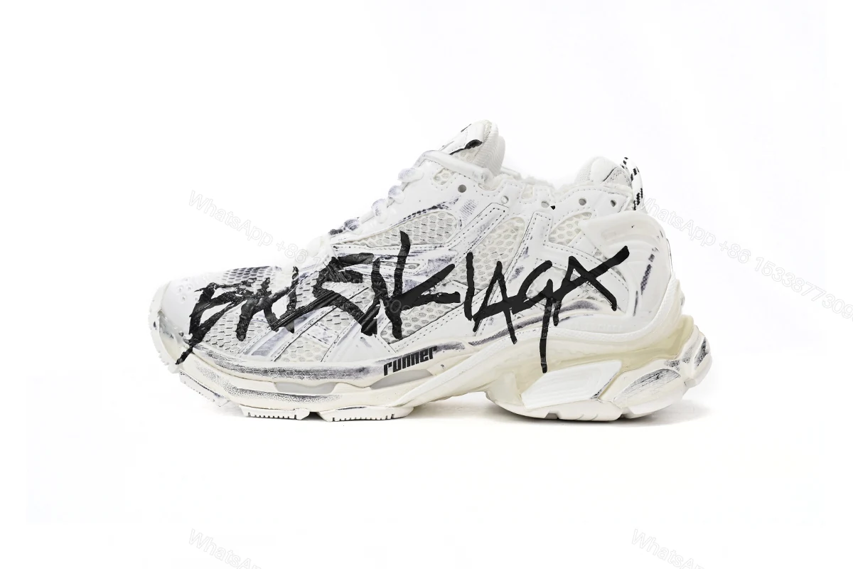 View 13 of Balenciaga Runner White And Black Characters