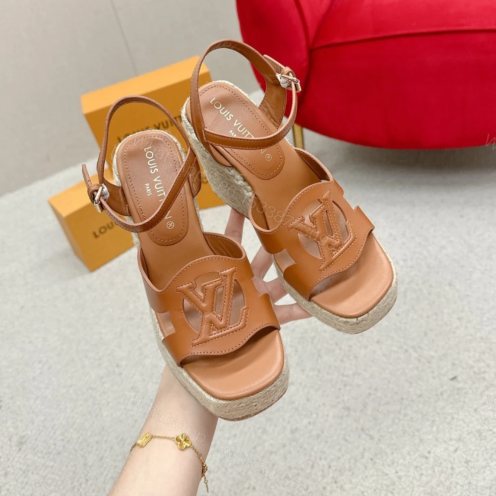 View 3 of LV ISOLA WEDGE SANDAL COGNAC 1ACI7N