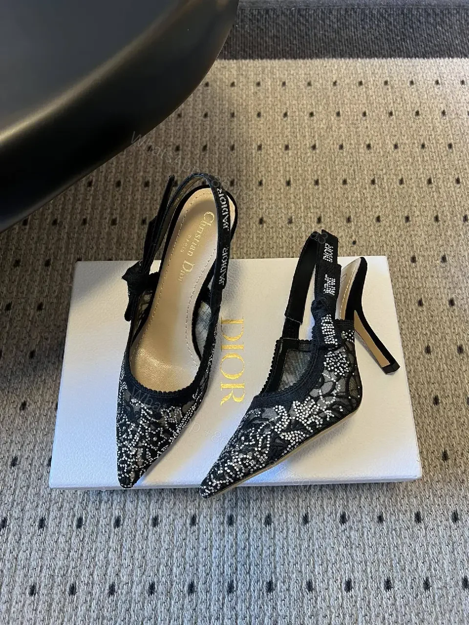 View 4 of Lace Overlay Slingback Heels: Modern Elegance, All-Day Comfort