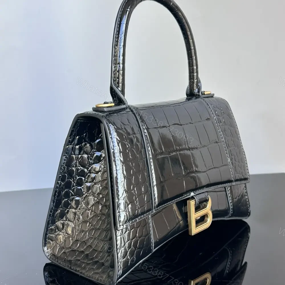 View 6 of 高仿BalenciagaHourglass系列鱷魚皮沙漏包S